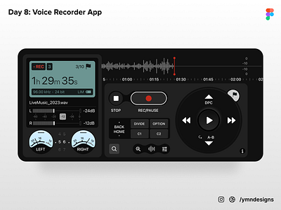 BuiLD 1.0 UI #008 - Voice Recorder App app build dailyui design graphic design record ui