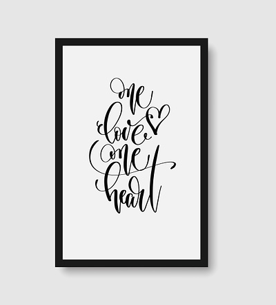 love Wall mural art black and white colours design etsy flat illustration frame illustration love typography wall art wall mural