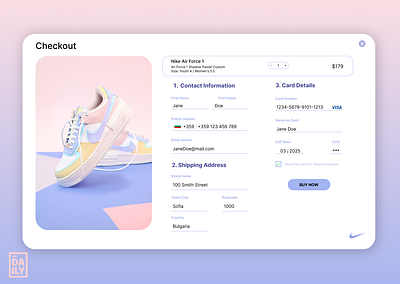 DailyUI Day 2 branding checkout form d dailyui design typography