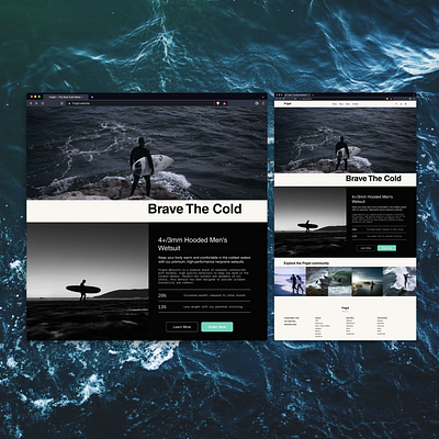 Frigid Wetsuit Website Design cold design ecommerce online shop product design sports surf surfing typography ui ui design visual design water web design website website design wetsuit