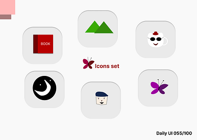 daily ui 055/100 icon set daily dailyui dailyuichallenge design designer graphic design icon icondesign illustration ui ux