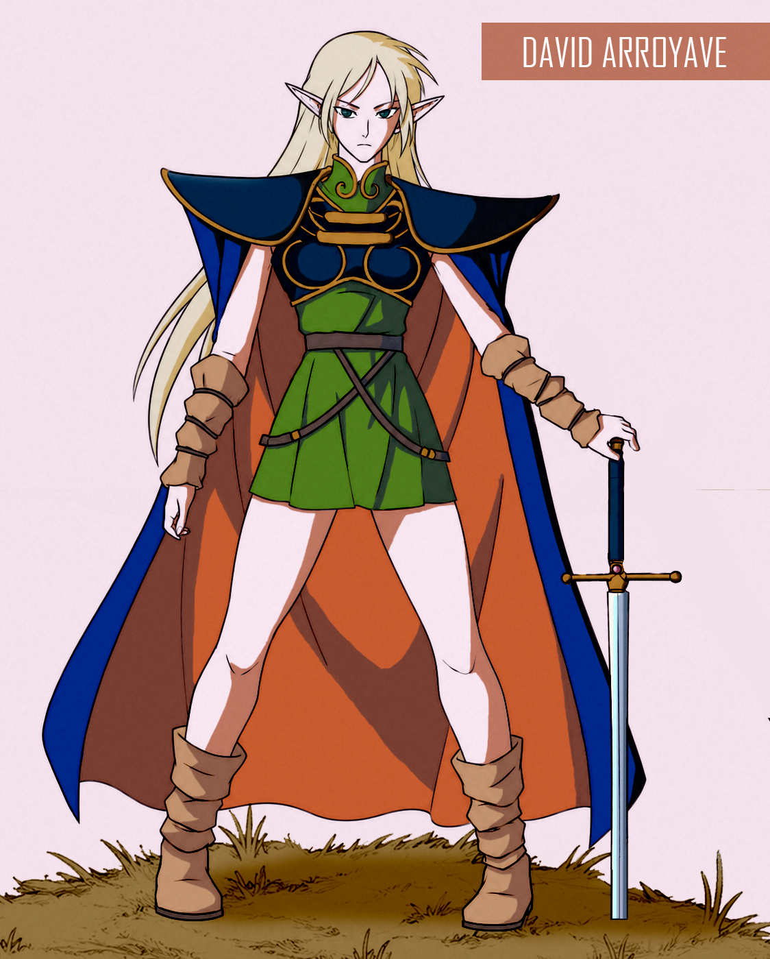 Deedlit illustration commission anime graphic design illustration retro