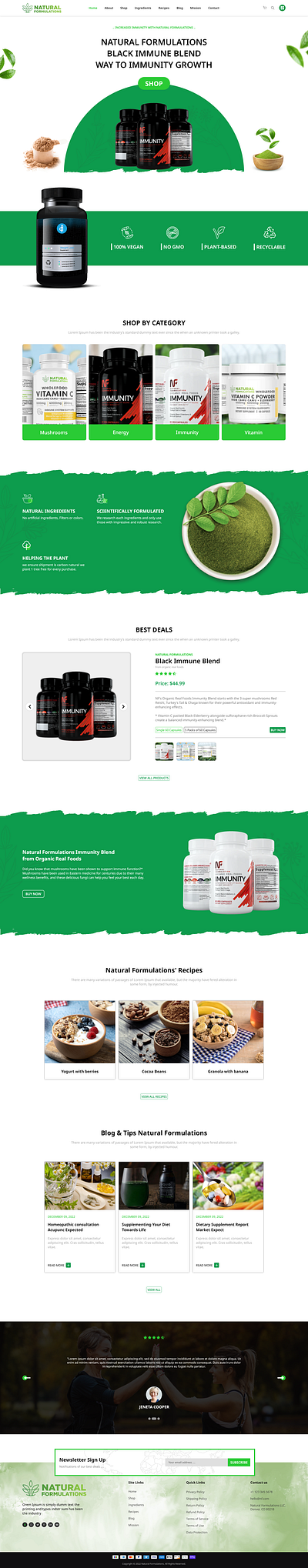 Revamping Health: UI Design for Natural Formulations branding design e commerce ecommerce health health supplements responsive design supplements ui ui design ui ux user experience user interface ux ux design website design