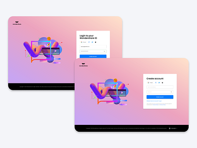 Landing page, login and signup design Prototype wondershare.com app branding design illustration ios logo mobile ui uiux ux