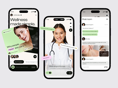 Wellie - Healthcare Mobile App clean design health health app healthcare healthcare app healthy mental health mobile app mobile apps skincare ui design website