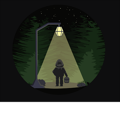 A lad in darkness design graphic design illustration