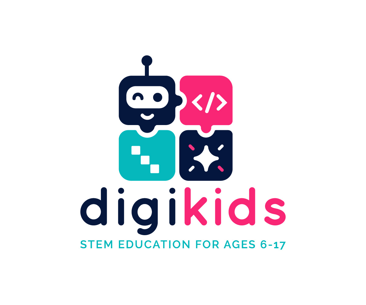 DigiKids — STEM Education Brand Identity adobe photoshop brand design brand identity branding coding colorful branding creative logo edtech education branding educational logo graphic design identity design kids education logo design modern logo playful logo robot logo stem education technology logo visual identity
