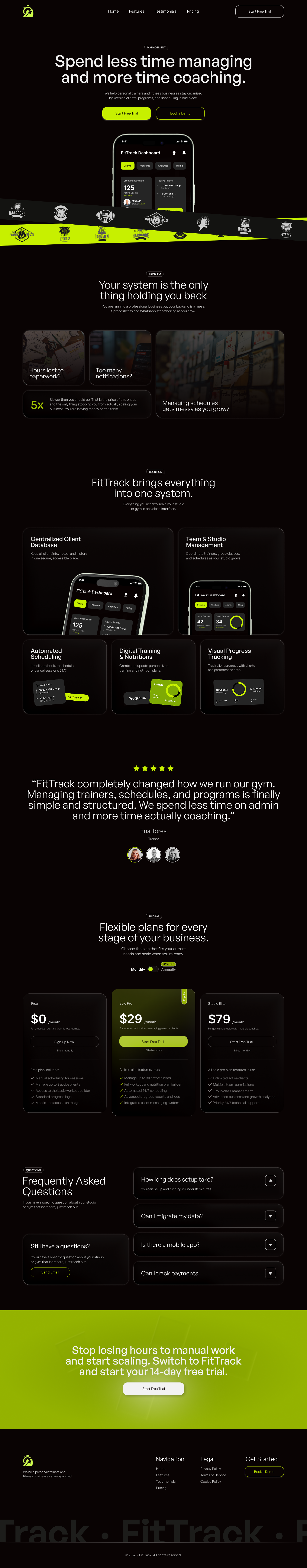 FitTrack webdesign