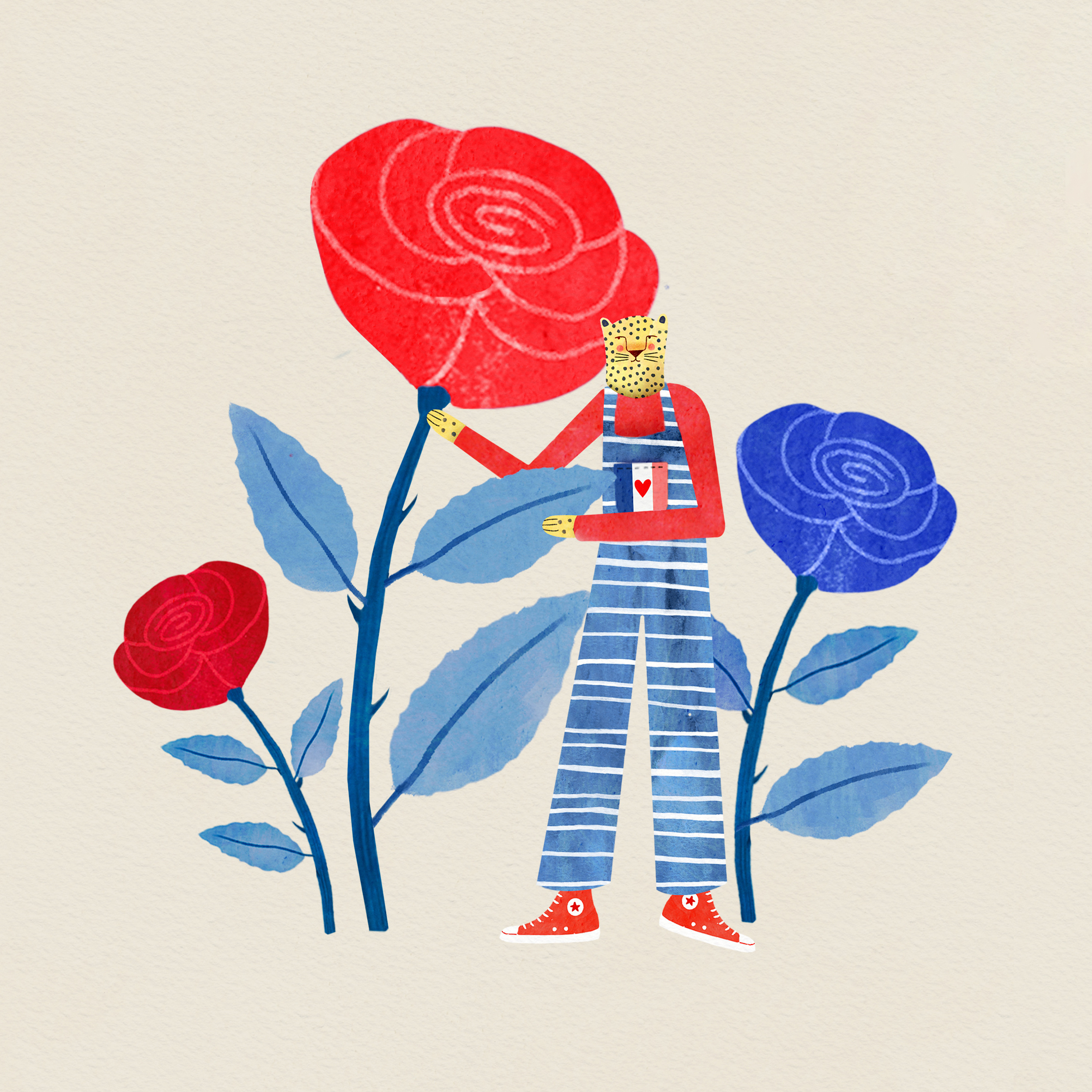 French love collection ❤️ french french love guepard illustration illustration art illustrator kids illustration leopard love