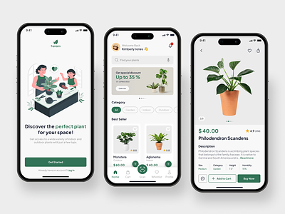 🍀 Tanam - Plant Shop Mobile App app clean design earth flower green illustration mobile mobile app plant plant shop shop tanam tanaman ui ux