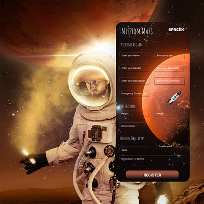 Register UI | Dark Sci-fi Colours | Futuristic | Space X ui design ux design uxui designer