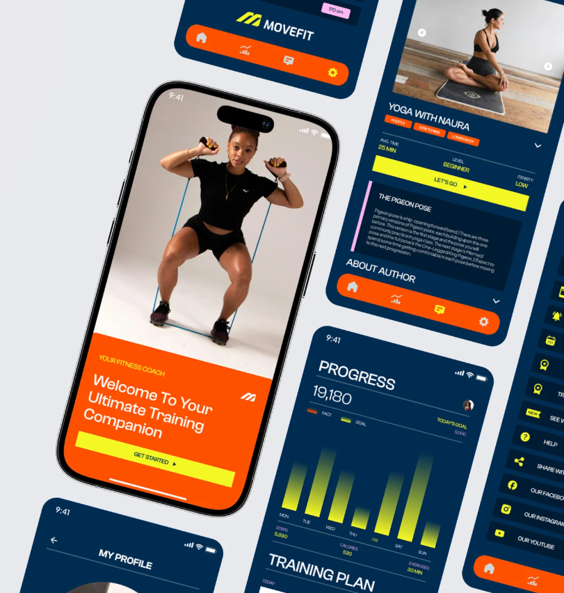 Fitness Mobile App Design 3d animation branding design graphic design illustration logo motion graphics ui uiux uiuxdesigner vector website