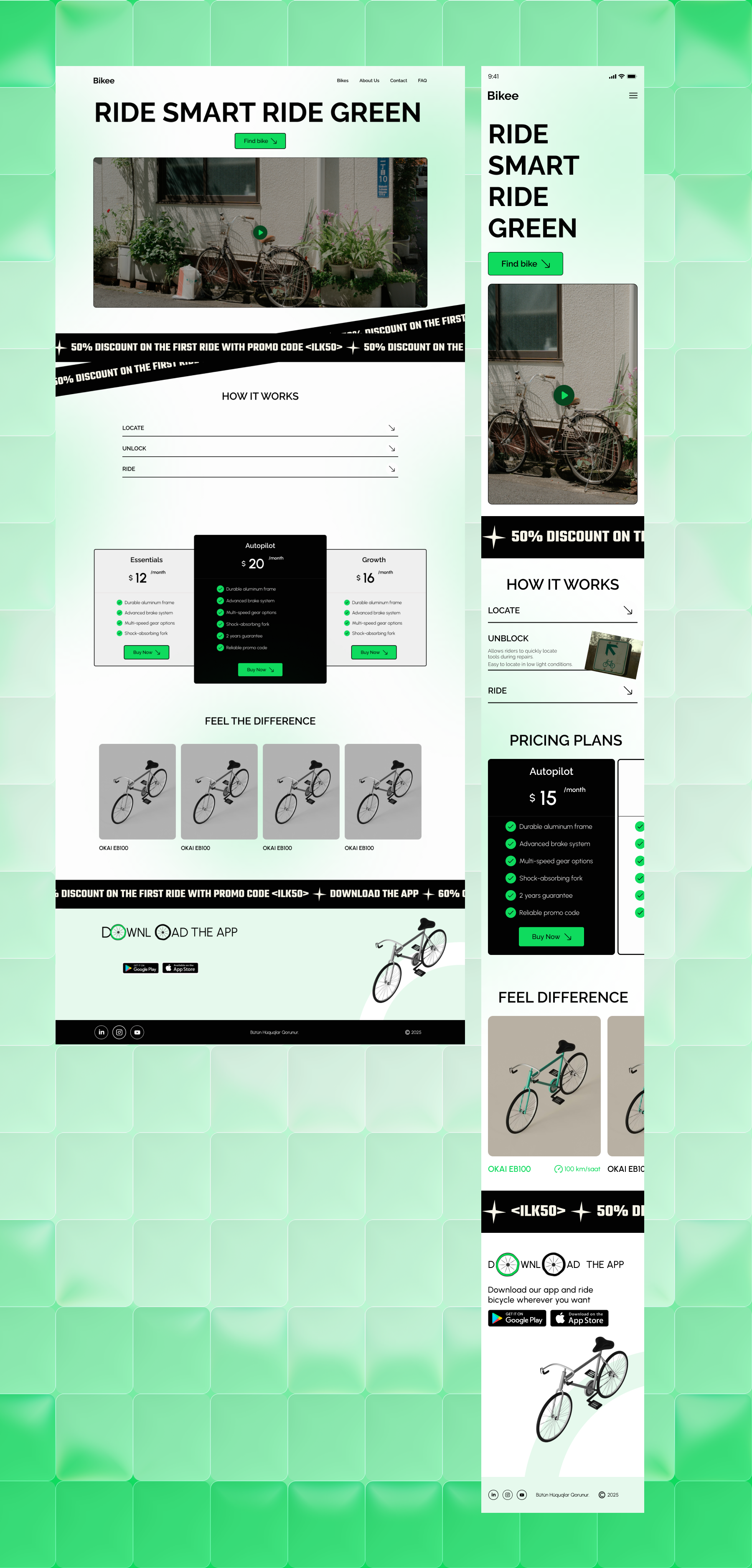 Bicycle Shop — Responsive Landing Page bicycle e commerce figma graphic design landing mobile responsive shop ui ux web