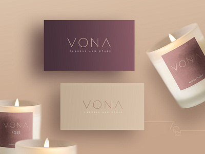 "VONA" logo 🕯️ brand identity branding candl candles canl classic clean logo logodesign pastel stylish