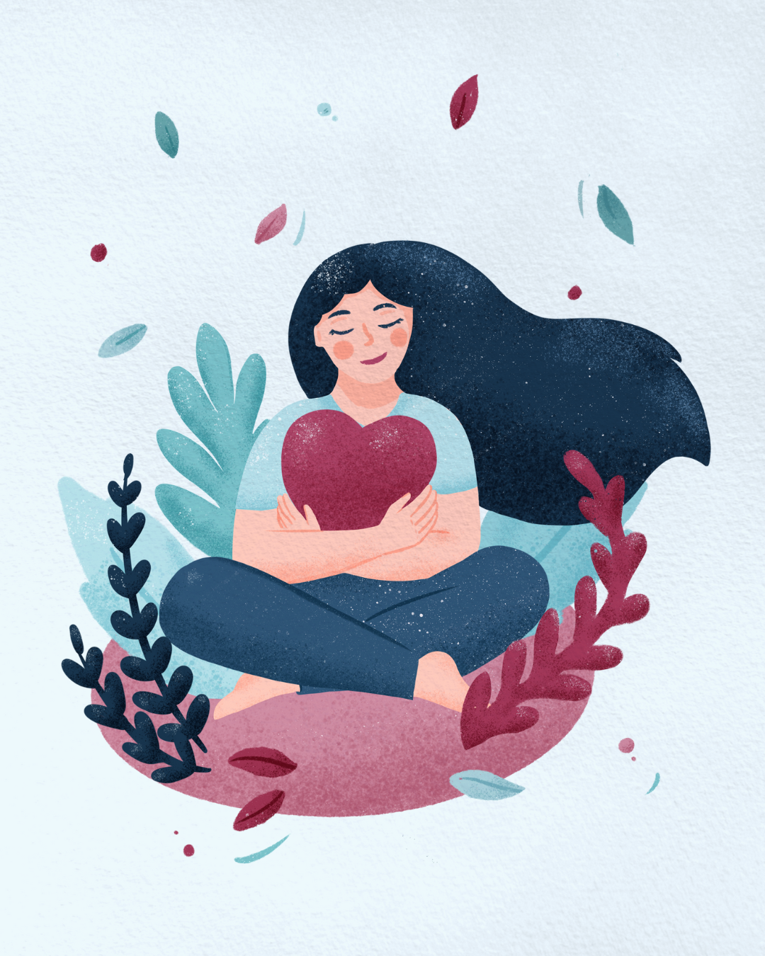 Self love illustration body positivity character design character illustration digital illustration freelance illustrateur illustration illustrator plant illustration poetic illustration self love valentine woman illustration