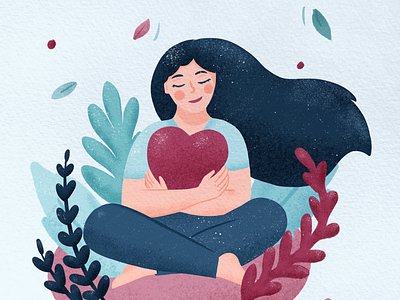 Self love illustration body positivity character design character illustration digital illustration freelance illustrateur illustration illustrator plant illustration poetic illustration self love valentine woman illustration