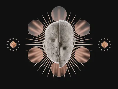 Duality 3d abstract artwork dark digital dual geometry head loop render