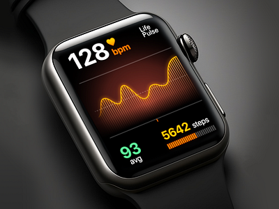 LifePulse - A Compact Heart Rate Tracker app apple branding clean concept design figma fitness flat health heart interface minimal modern simple tracker ui ux watch