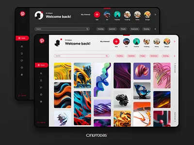 Pinterest Dark & Light Redesign app branding design graphic design interface interface design landing logo pinterest redesign ui ui design ui ux ux design ux ui web website
