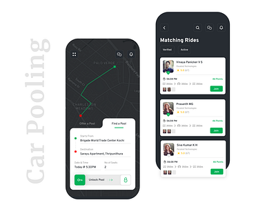 Car Pooling android car pooling design ios taxi ui deisgn ux