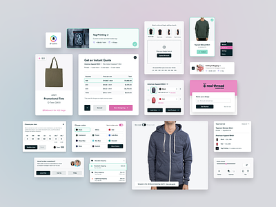 Real Thread Product Builder Elements application design components dashboard design system ecommerce figma interface ui ui kit user flow ux