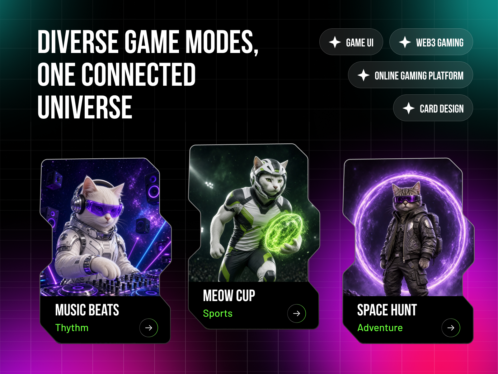 NEXACATS—Web3 Gaming Landing Page Design by MQoS UI/UX for