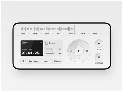 Build 1.0 - Day 8 appdesign braun build build1.0 clean dieterrams minimal minimalism ui uidesign voicerecorder white