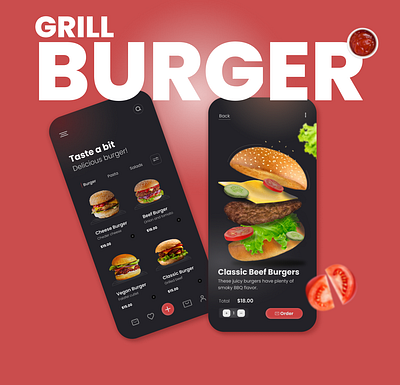 Shot of Grill Burger app design figma food mobileapp ui ux webdesign
