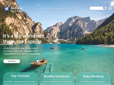Travel Landing Page app branding design graphic design illustration logo typography ui ux vector