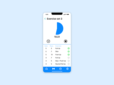 DailyUI #041 Workout Tracker application blue daily ui dailyui exercise fitness mobile tracker ui white workout