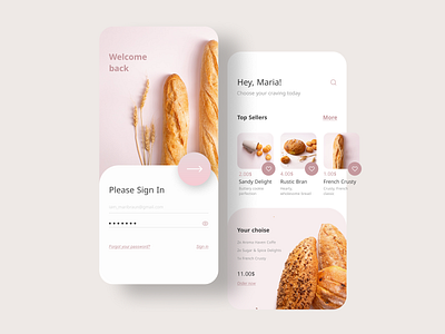 Bakery app design concept app design graphic design ui ux