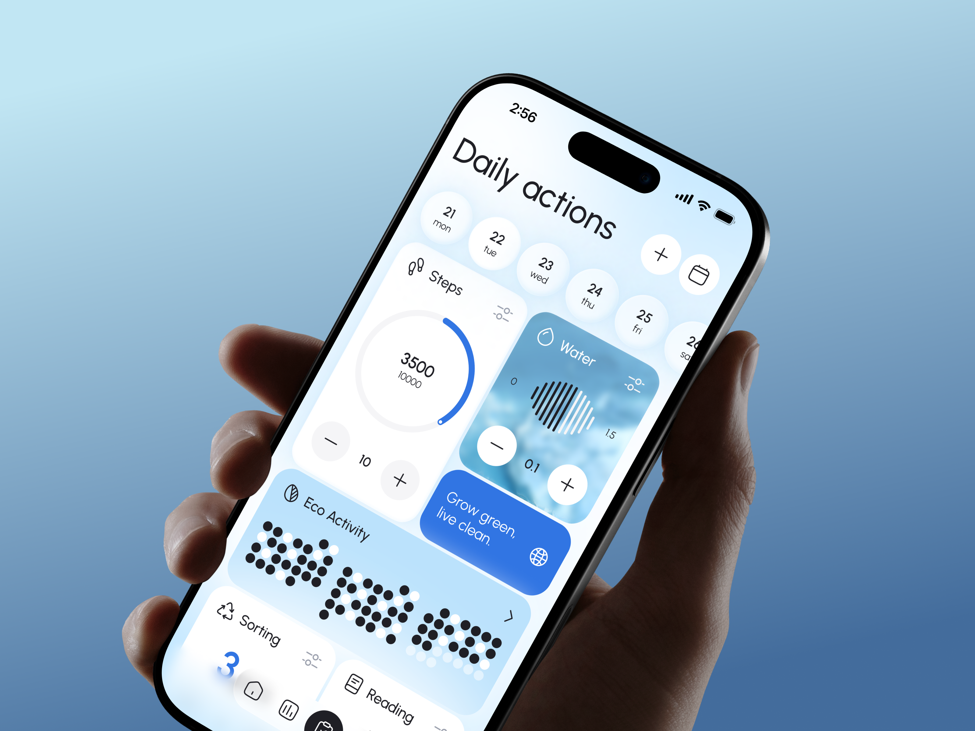 🌱 Product design for Eco Lifestyle Tracker App | Hyperactive activity app design dashboard design eco mobile mobile app mobile design product design sustainability tracker ui ux