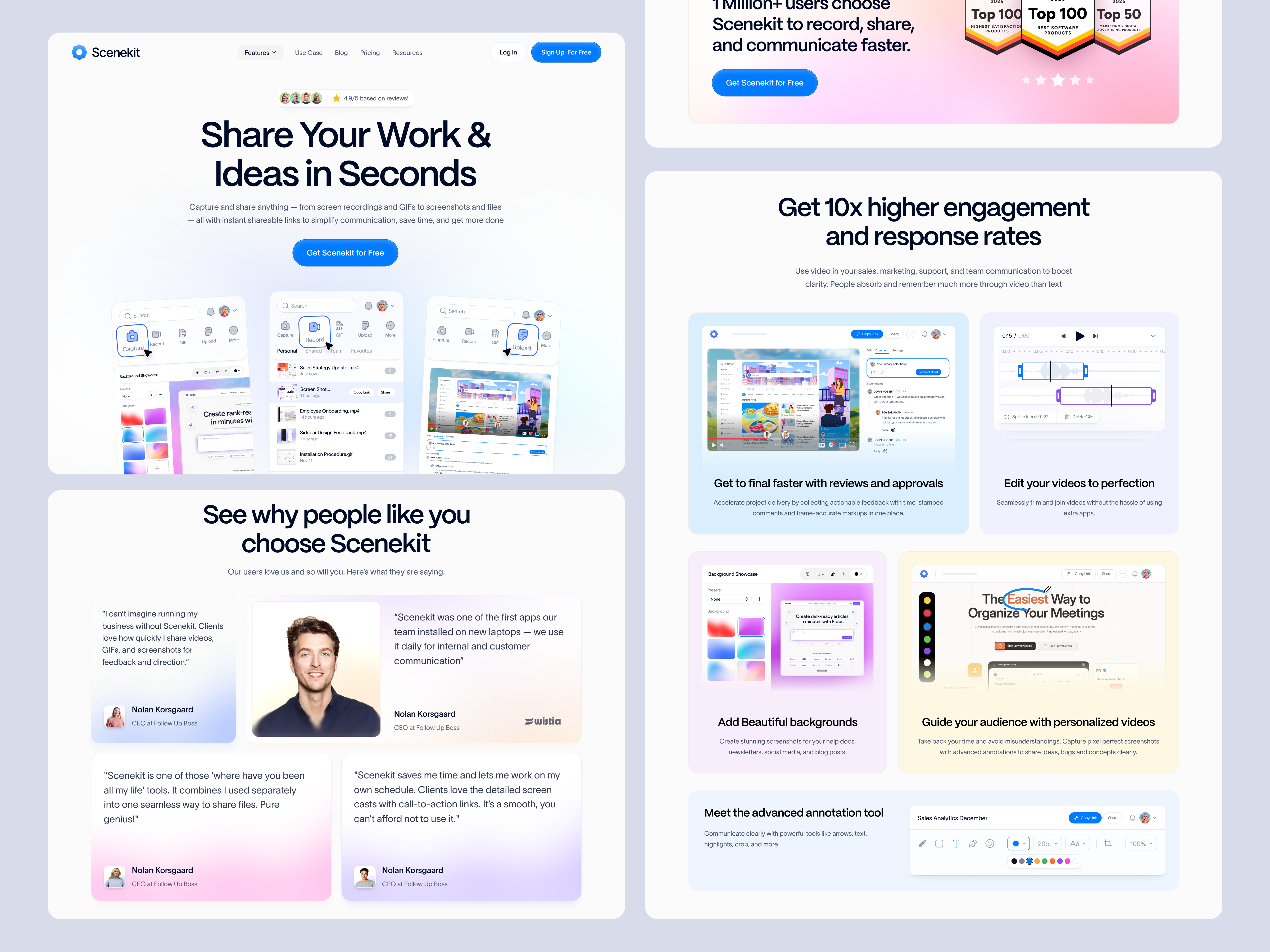 Screen Recorder Website UI ai b2b interface product saas screen recorder service ui ux web