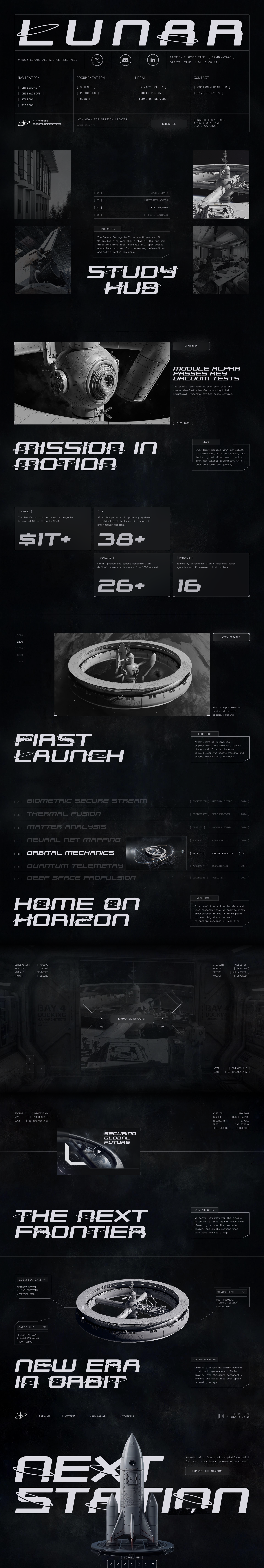 Lunarchitects — Reverse Scroll webdesign