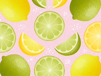 Margarita Gose art digital art drawing fresco fruit gose illustration lemon lemons lime limes margarita pattern salt