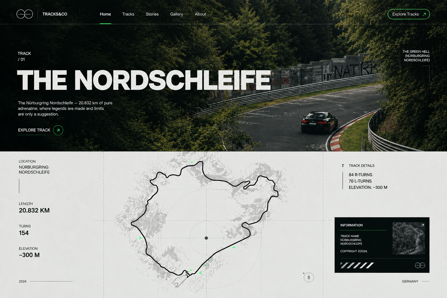 Tracks&Co — Where the Road Becomes the Experience. art direction automotive branding automotive design brutalist design creative direction digital experience editorial design interaction design jeremybaraka motorsport ui motorsport website racing website track design typography ui design ux design visual identity web design web ui website design