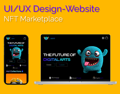 Web design - Landing page - NFT Marketplace branding design figma graphic design landing logo nft typography ui ux webdesign website