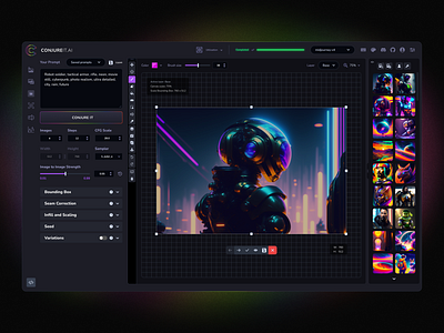 AI Image Generation Tool - Unified Canvas ai aiart app artificial intelligence chatgpt concept design gui midjourney ui