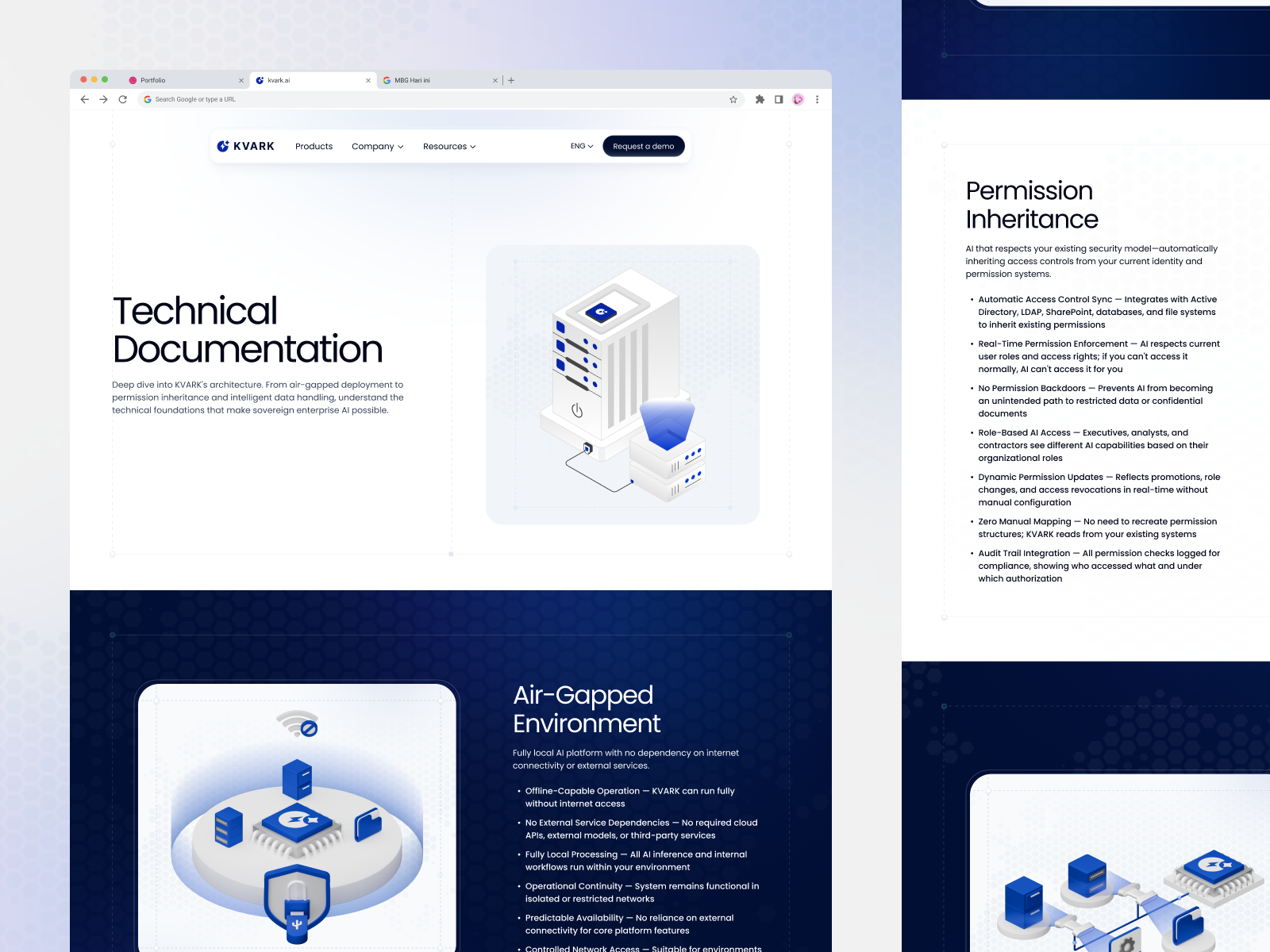 Kvark.ai — Resources ai platform b2b design clean ui corporate website cybersecurity dark mode ui dashboard design data platform enterprise software isometric illustration landing page minimal design product design saas design security software technical documentation ui design web design web ui website design