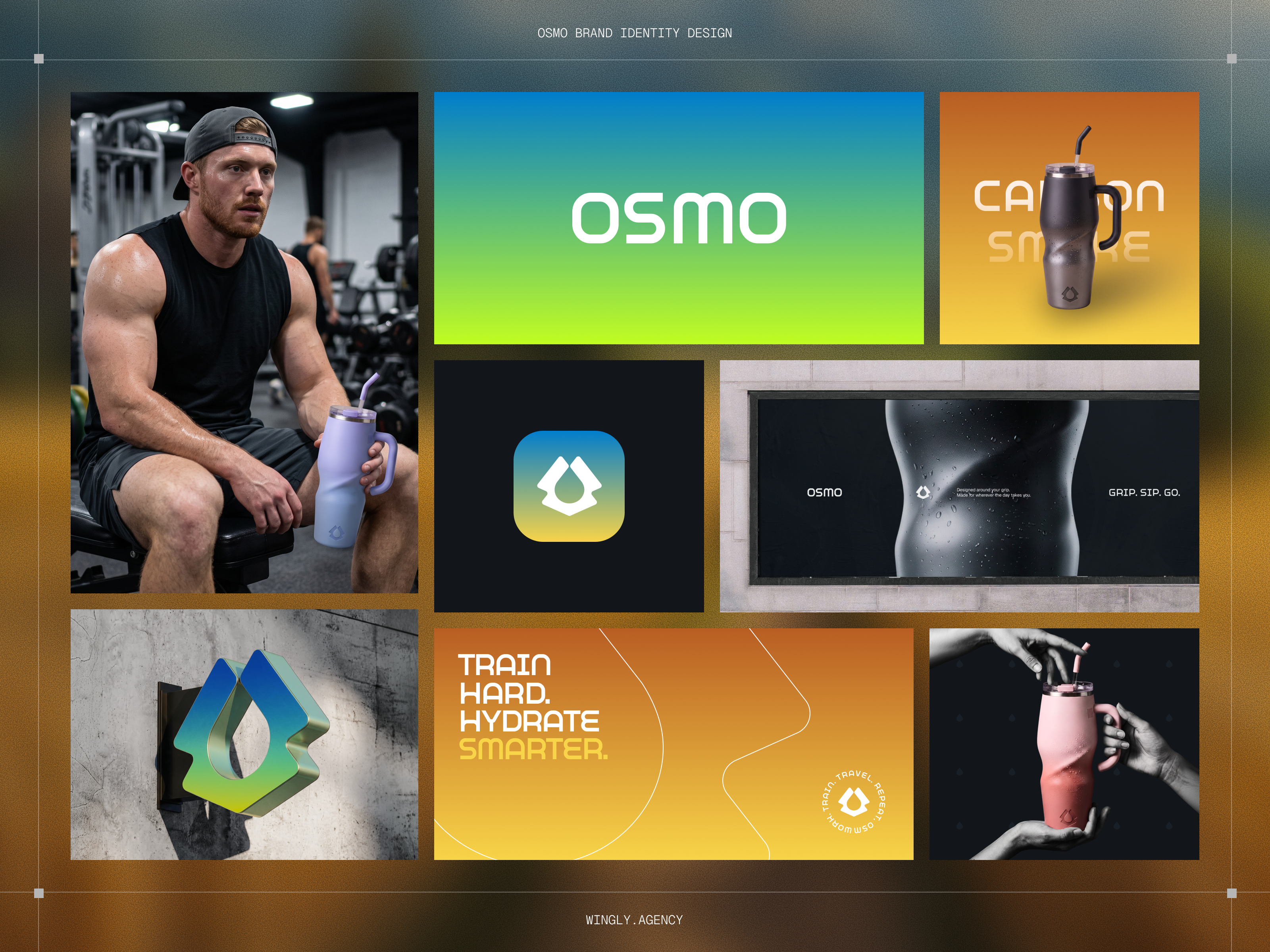 OSMO - Hydration Brand Identity Design art direction brand design brand identity brand mark branding campaign design design fitness graphic design hydration brand icon lifestyle logo modern branding sports visual identity visual system wingly