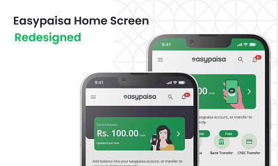 Easypaisa Home Screen - Redesigned app branding design logo product typography ui ux