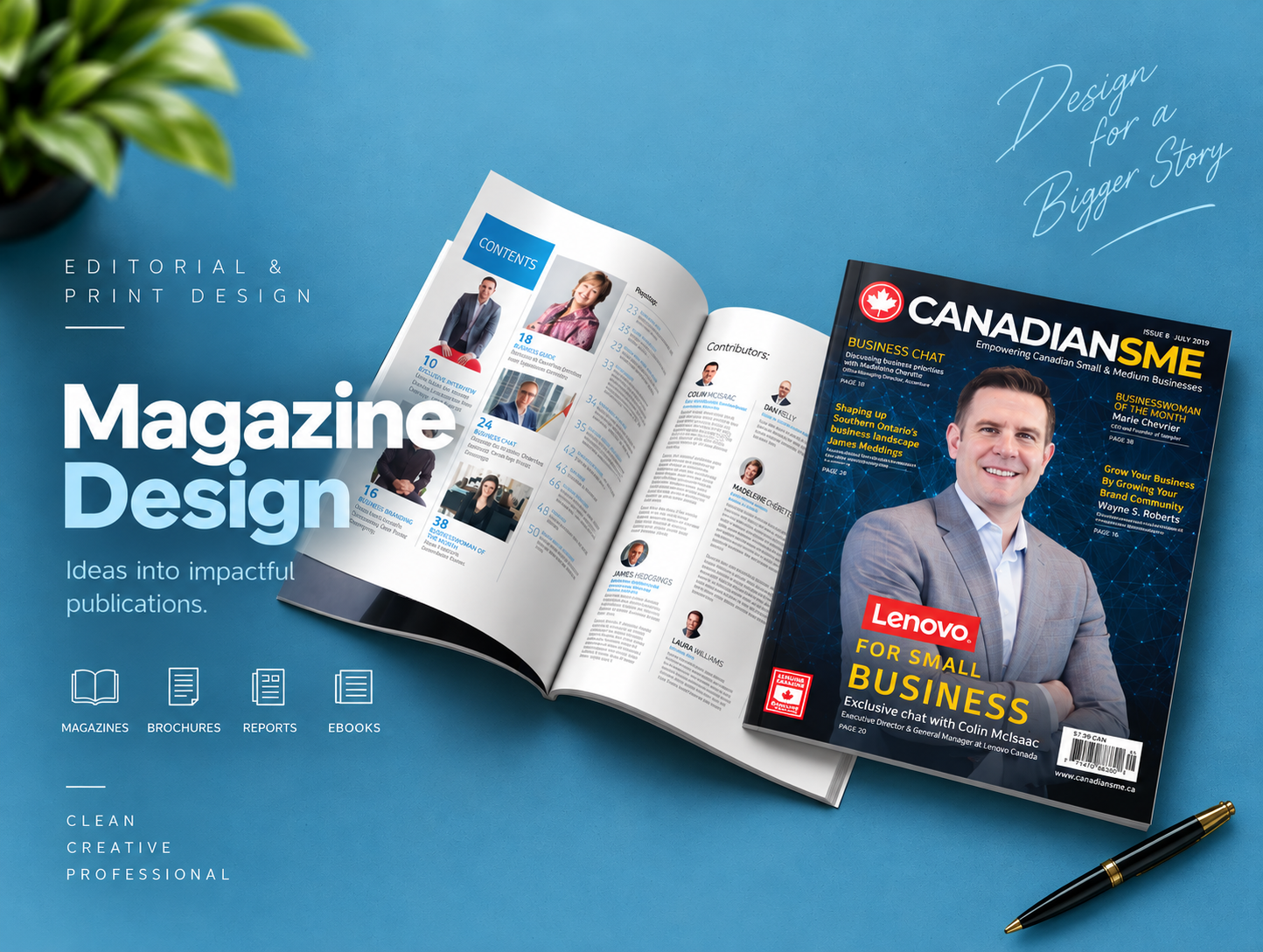 Business Magazine & Editorial Design business magazine corporate magazine cover design editorial design editorial layout layout design magazine design magazine layout print design print publication publication design typography