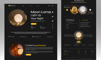 Moon Lamp Online Shop Landing Page design graphic design illustration landing page moon lamp online shop moonlamp ui ux