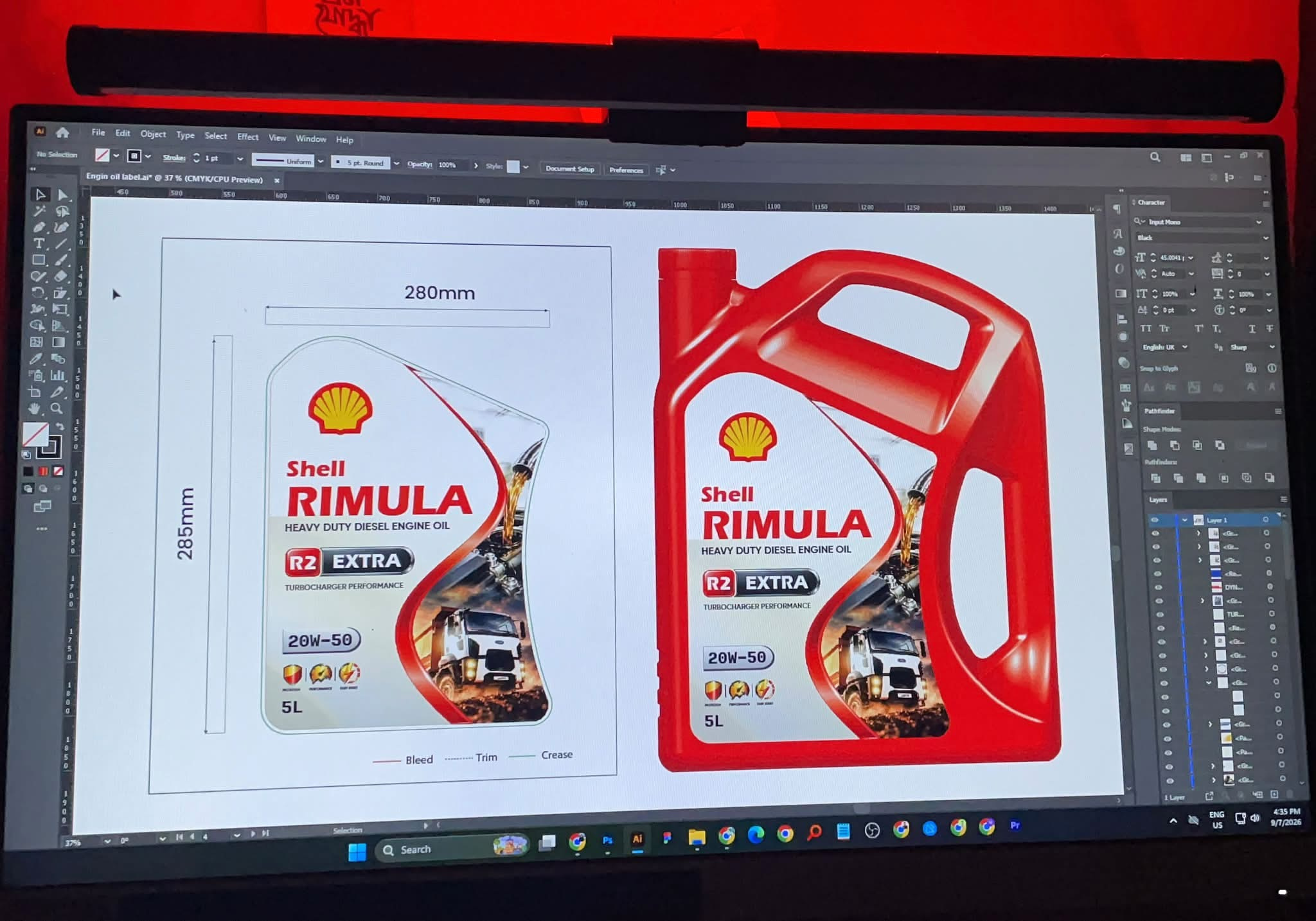 SHELL RIMULA R2 EXTRA — Packaging & Product Mockup Case Study 3d 3d bottle rendering automotive brand design branding dieline template diesel engine oil graphic design illustration industrial packaging label design packaging design product mockup