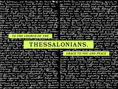 thessalonians, bible christian cover design epistle graphic design hand lettered handwriting letter simple thessalonians visual visual identity