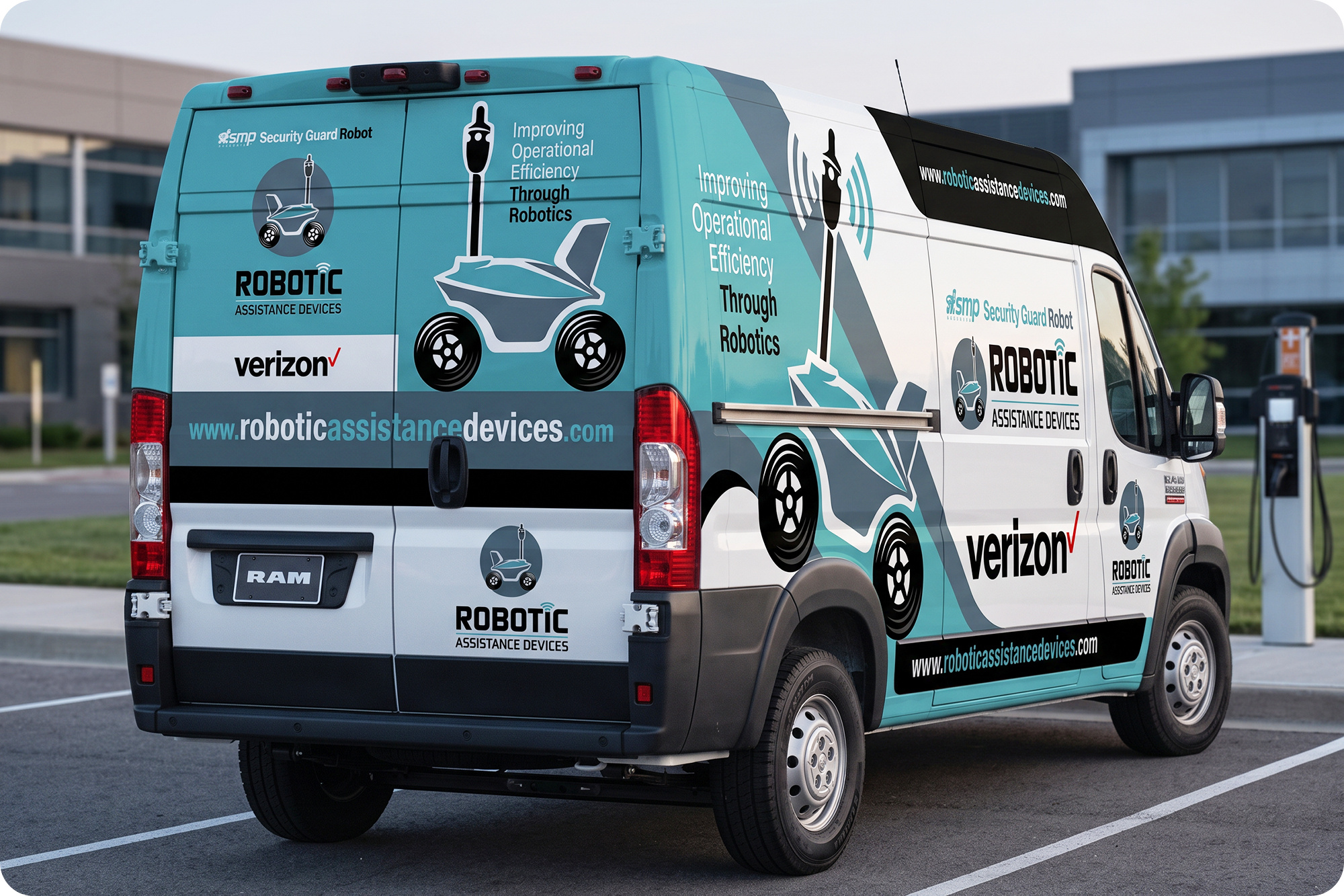 Robotic Assistance Devices - Vehicle Wrap Design automotive graphics brand identity commercial van commercial vehicle corporate branding fleet graphics graphic design large format design marketing design mobile advertising robotics robotics branding technology branding van wrap van wrap design vehicle advertising vehicle branding vehicle graphics vehicle wrap wrap design