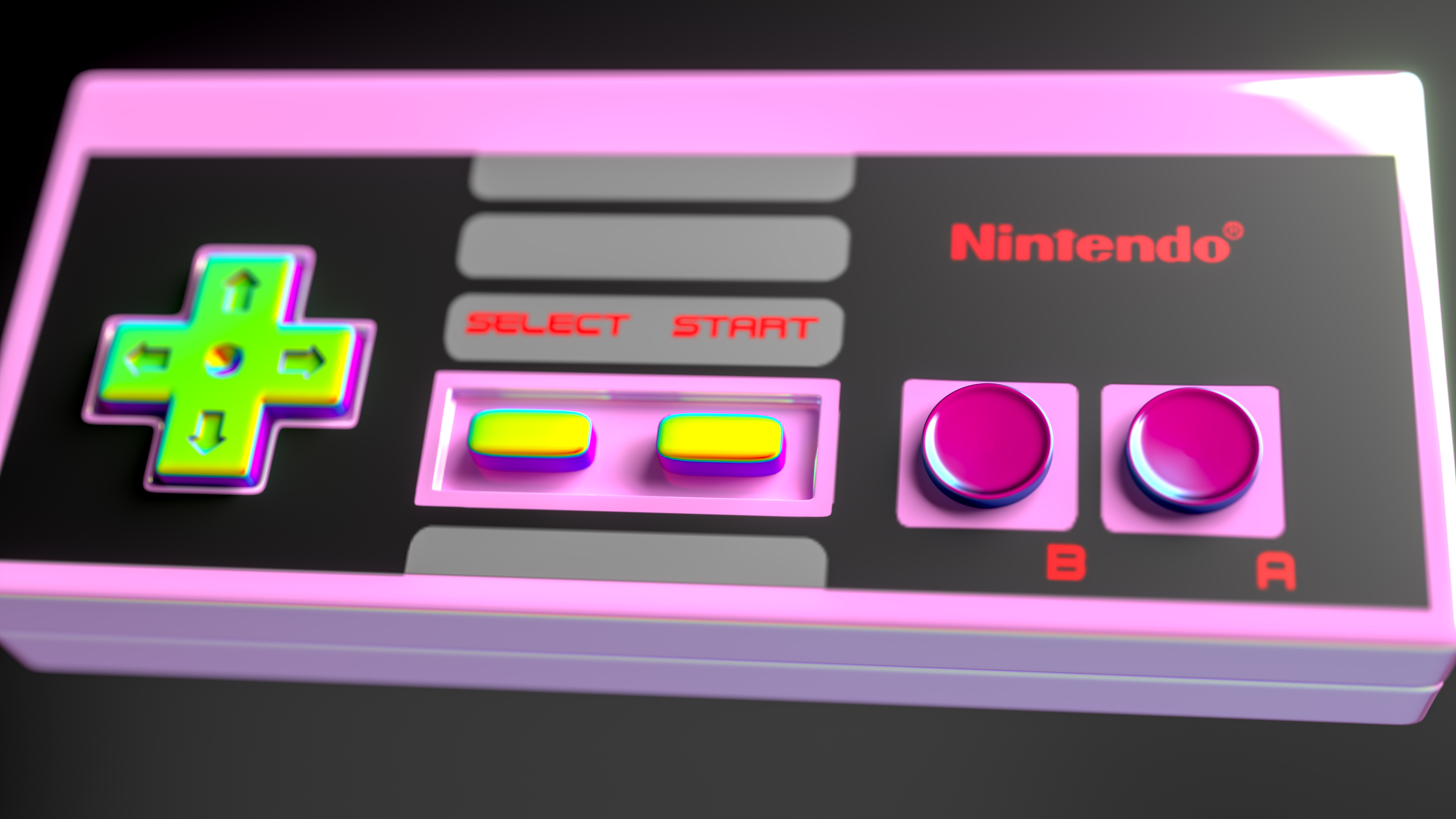 Iridescent NES Controller 3d animation motion graphics