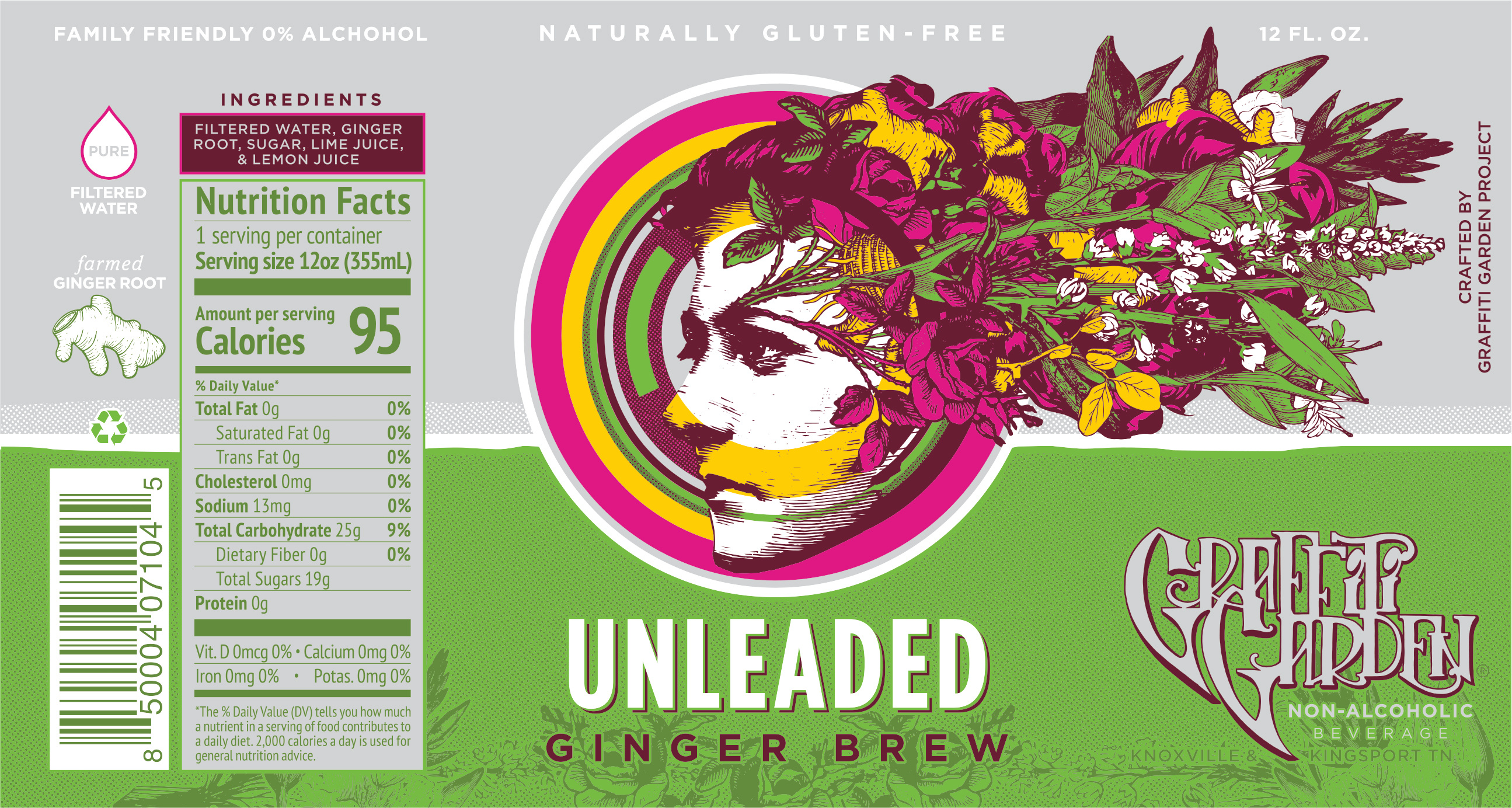Graffiti Garden Ginger Brew / Can Design can design craft beverage ginger beer label design