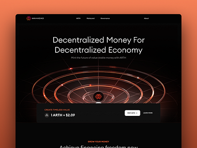 Mahadao landing page Redesign 3d 3d animation blockchain branding crypto crypto wallet cryptodesign decentralised moeny design graphic design illustration logo nft nftcollection product cards token ui uidesign vector wallet