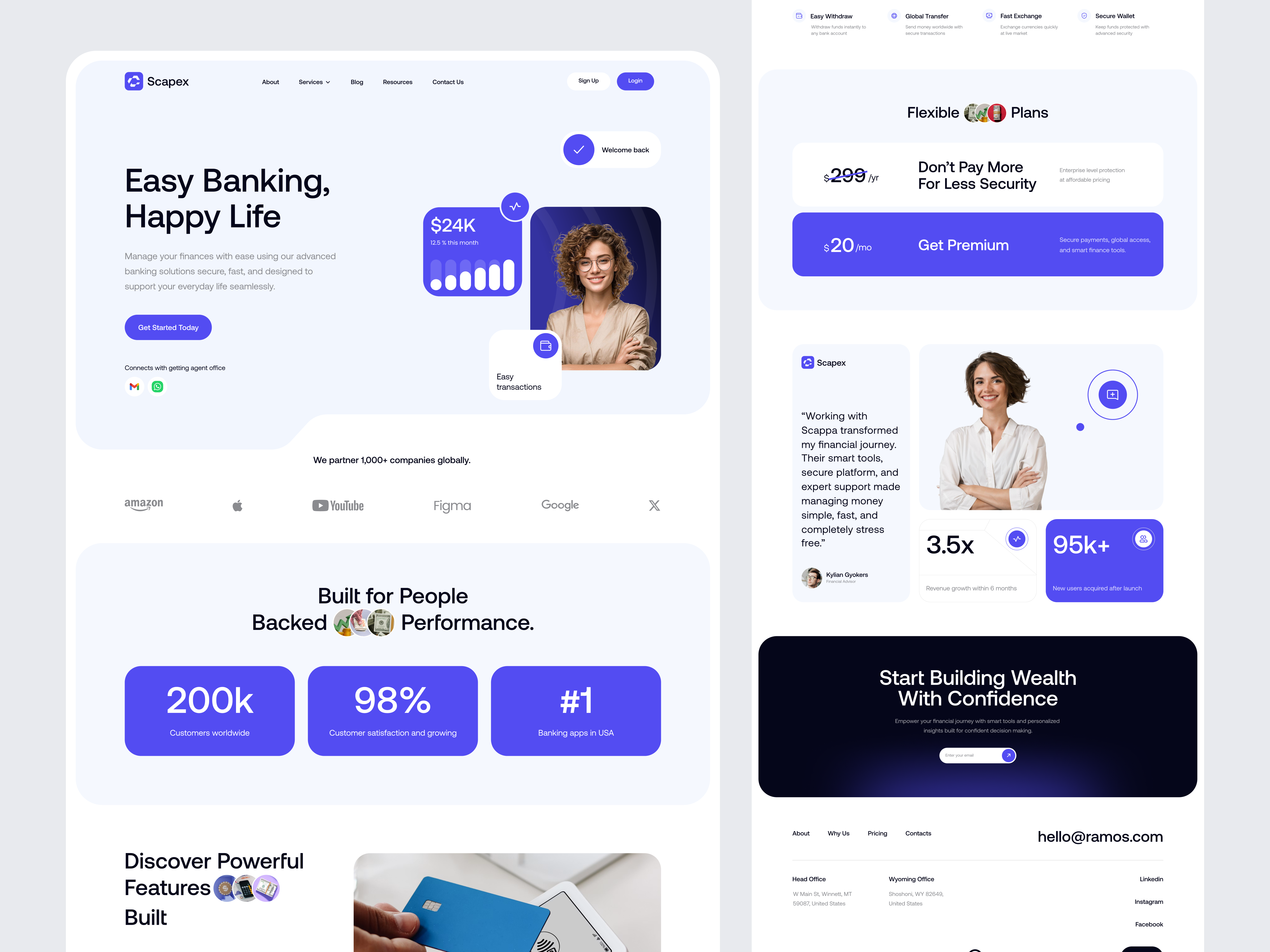 Scapex - finance website b2b banking banking innovation banking website finance finance website financial financial service financial services financial technology fintech investment x online banking payment scapex startup transactions uiux web design website
